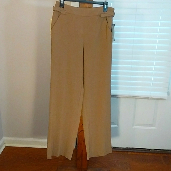 Herman Geist Pants - Herman Geist Brown Wide Leg Career Business Pants Trousers Size Size 6 Side Zip